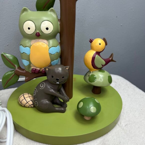 Lambs and Ivy Owl Lamp Woodland Forest Friends Animals Nursery Childs Room Green - Picture 2 of 7
